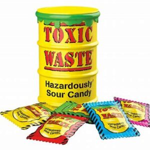 Toxic Waste Hazardously Sour Candy Yellow Drum Barrel 1.7 oz